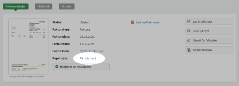 Lage Repeterende Faktura | Conta Hjelp
